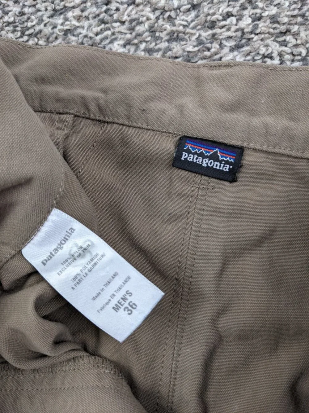 Patagonia Stand Up Pants Brown Nylon Canvas Workwear Mens 36x32 56130 2008